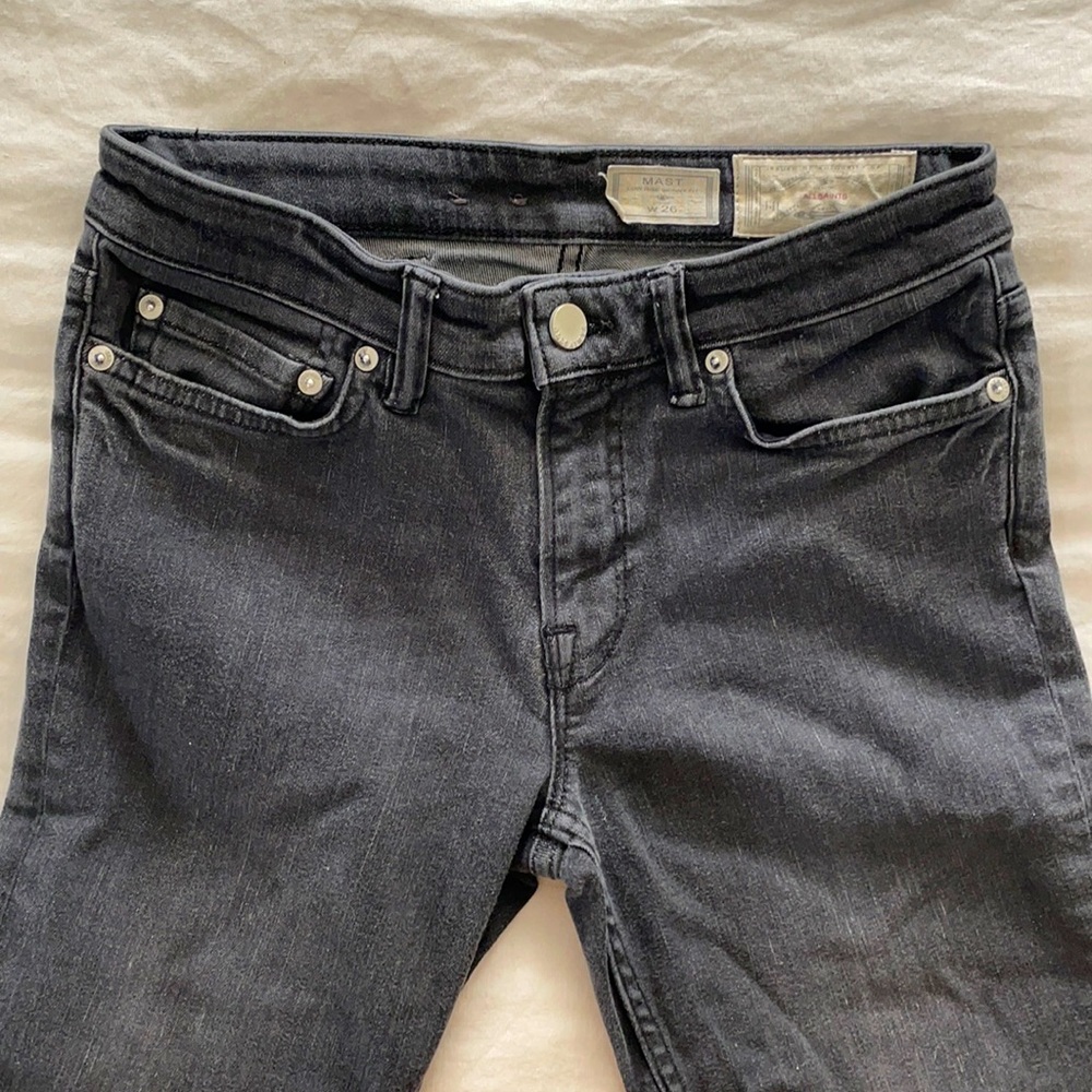 All Saints washed black skinny jeans, some stretch